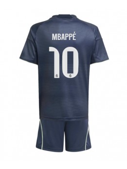 Billige Real Madrid Kylian Mbappe #10 Bortedraktsett Barn 2025-26 Kortermet (+ Korte bukser)